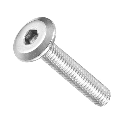Image of METALLIXITY Flat Head Hex Socket Cap Screws Bolts(M3-0.5x16) 100Pcs, 304 Stainless Steel Hex Socket Furniture Bolts Screws - for Furniture Woodworking Project, Silver Tone