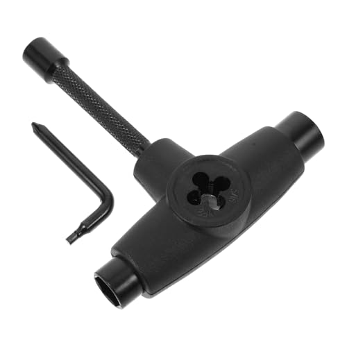 Healeved Herramienta para Patinetas Todo en Uno Negra, Llave T Compacta para Reparación y Ajuste de Longboards y Patines, Dado para Tuercas y Destornillador Portátil para Skatepark