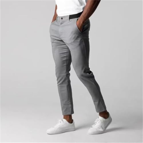 Foueo Active Chinos, Mens Chinos Slim Fit Stretch Skinny Tapered Dress Pants Casual Solid Trousers with Pockets2