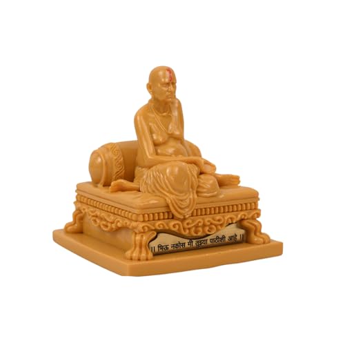 Image of KariGhar Swami Samarth Idol Figurine Perfect for Car Dashboard and House Warming Size 4.5 Inch