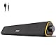 SOULION R50 PC Lautsprecher, Bluetooth & 3,5 mm Computer Lautsprecher, USB Betrieben, Bunte Lichter, Soundbar mit Schalter für PC, Laptop, Tablet, Monitor, Smartphone, 42x9x7cm, Schwarz