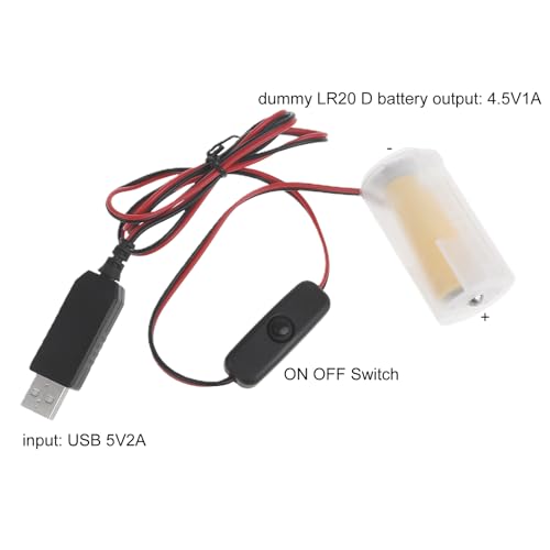 Cable eliminador de batería LR20 D USB 5V2A, reemplaza 3 baterías LR20 D miniatura 6