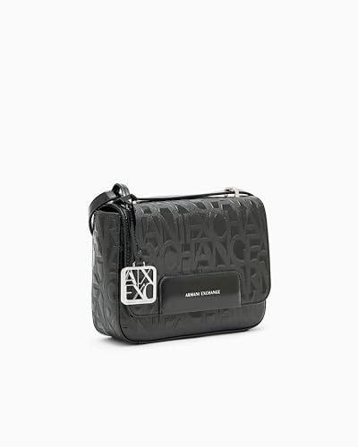Armani Exchange Sac à bandoulière Liz Pebble en relief pour femme, noir, TU