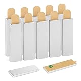 Magnete selbstklebend 40×12×1 mm extra stark vernickelt 5 Stück Klebemagnete flach für Whiteboard, Fotos, Fliegengitter, DIY & Werkstatt rückseitig mit Klebepad