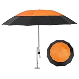 Ultra MUKIT Magnetic Umbrella – Upgraded German Dual Base with Clamp & Magnet for HVAC, Welding, Roofing – 60 Inch Double-Layer UV & Waterproof Canopy, Wind Resistant, Replaceable Top – orange