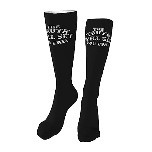 Vintage The Truth Will Set You Free Knee High Socks For Women Long Tube Socks Athletic Compression Socks Unisex High Socks Girls