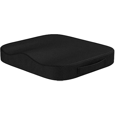 Tragbares Komfortkissen, orthopädisches Memory-Schaum-Sitzkissen, Steißbein-Untersitzkissen für Büro- und Autositze, zur Schmerzlinderung, tolles Bürostuhlkissen (schwarz) Cover