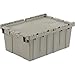 Global Industrial Distribution Container With Hinged Lid, 21.9x15.3x9.7, Gray