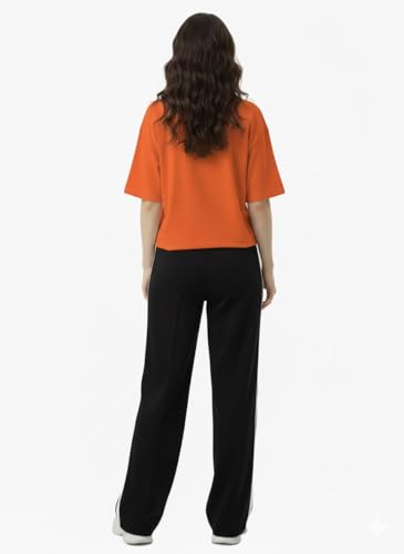 Image of EHA Women Co-ord Set for Girls | Stylish Two Piece Dress with Oversize Tshirt & High Waist Jogger|Trendy Cotton Blend Track Suit Set for Women | Casual /Travel & Lounge Wear Outfits