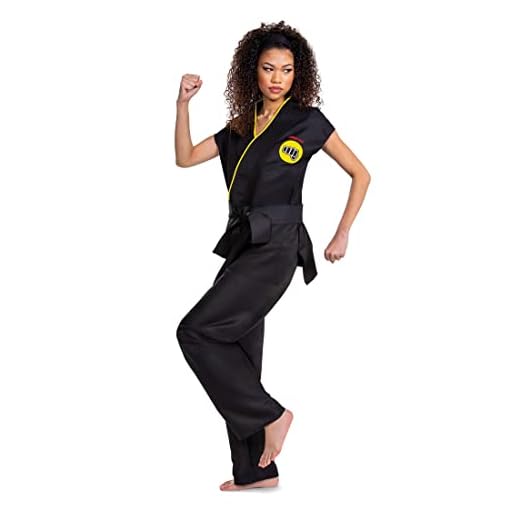 DISGUISE 123789STD-15L - Disfraz oficial de Cobra Kai Gi con cinturón negro, talla para adulto, para hombre, color liso, L-XL