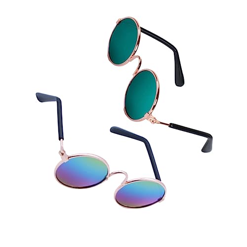 Totority Pet Sunglasses Funny Creative Prop Glasses for Cats and Dogs Lightweight and Frame Colorful Pattern for Pet Parties and Photoshoots