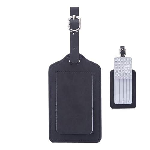 Étiquette de bagage pour valise – Porte-étiquette de voyage – Cuir PU Portable Accessoire Sangle pour Voyage, Vol, Croisière, Affaires