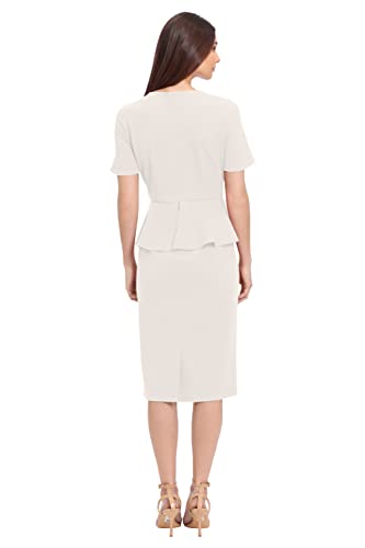 Maggy London Women's V-Neck Peplum Waist Dress3