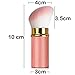 RN BEAUTY Retractable Kabuki Brushes Foundation Powder Blush Brush Extensible Makeup Brush Face Blender Brush Professional Mineral Blending Brush Aluminum Case Portable With Cover (Angled Top, Pink)