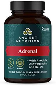 Ancient Nutrition Adrenal Support with Ashwagandha Supplement, Helps Reduce Stress & Fatigue, Paleo and Keto Friendly, Gluten Free, 1300mg, 60 Capsules