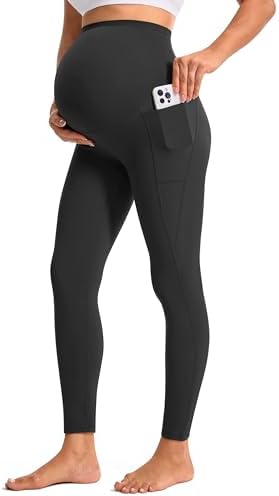 BAYDI Clouduxi Maternity Leggings with Pockets Over The Belly 25"...