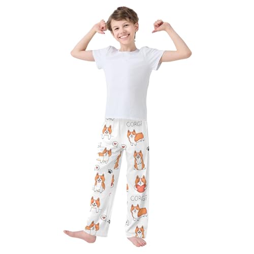 Boys' Pants Corgi Puppies Dog Long Bottoms Jogger Pants Elastic Waist Trousers with Pockets S-XL2