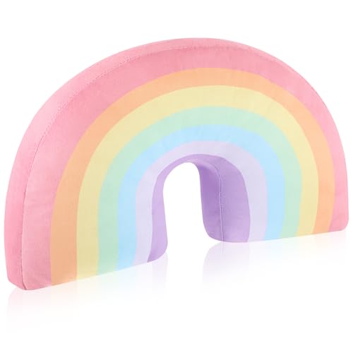 Chunful Rainbow Pillow for Girls Kids 13.8 x 8.7 x 4 Inch Plush Cute Rainbow Throw Pillow Arch Shaped Cushion Stuffed Decoration for Bed Chair Room Home Decor Easter Day(Macaron Colors 1 Pcs)