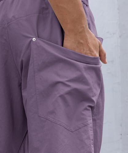 DEARCASE Men's Casual Baggy Elastic Waist Pants with Large Pockets Lightweight Relaxed Fit Drawstring Trousers4