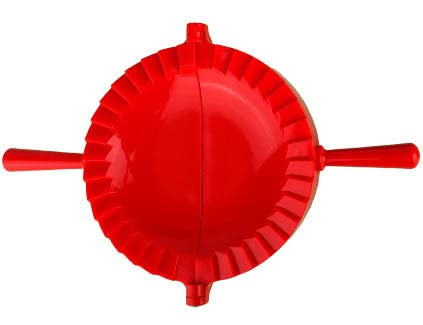 Large Ravioli Mould Pierogi Dumpling Maker -Empanada Maker - Wrapper Pastry Dough Cutter - Dough Cutter Circle Mousse - Kitchen Accessories for perogis and Ravioli, Pie Mold (L: 6.2 inch) Red