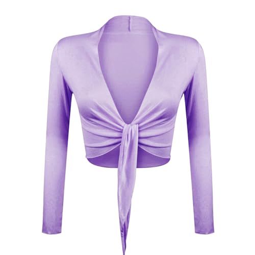 GLAMEXX24 Bolero Donna Elegante Coprispalle Giacchetta con Maniche Lunghe Top Bolero Cardigan da Sera Casual per Matrimonio Cerimonia Festiv