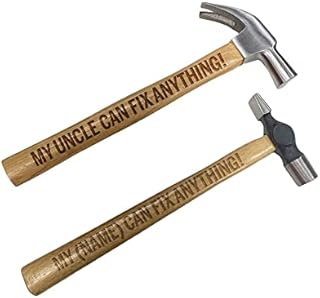 Print Maniacs Fathers Day Hammer Personalised Birthday Laser Engraved Novelty Dad Daddy Grandad Uncle Trophy Gift Can Fix (Pin Hammer, Son)
