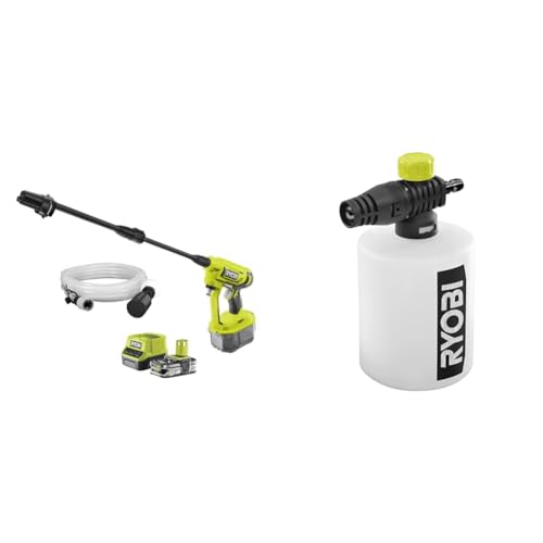 RYOBI - Pistolet Haute Pression sans Fil à Batterie 18V One+ 22 Bars - 182 L - buse 3-en-1 & Buse...