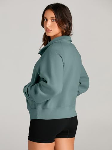 Image of AUTOMET Womens Sweatshirts Half Zip Cropped Pullover Fleece Quarter Zipper Hoodies 2026 Fall Fashion Outfits Clothes