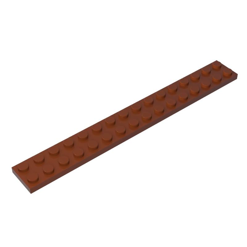 4282 Foundation Plate Plate 2x16 10 Pieces GDS-517 Compatible with Lego Building Blocks Color:Reddish Brown โ image 1