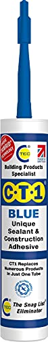 CT1 Blue TRIBRID Multi-Purpose Sealant & Adhesive - Bathroom, Shower & Window Sealant - Odourless - Anti Mould Waterproofing Sealant Adhesive - Vibration Resistant & Flexible - 290ml