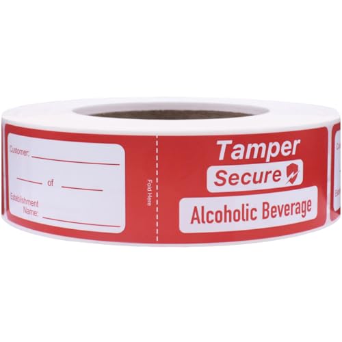 Étiquettes inviolables pour boissons alcoolisées 3,8x15,2 cm | Rouleau de 500 pièces