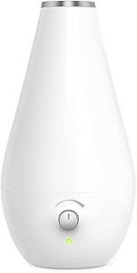 Humidifiers for Bedroom, Cool Mist Air Humidifiers for Baby [BPA Free], 1.8L Quiet Ultrasonic Air Humidifier for Home, Space-Saving, Filterless, Auto Shut Off (1.8L/0.48 Gallon, White)