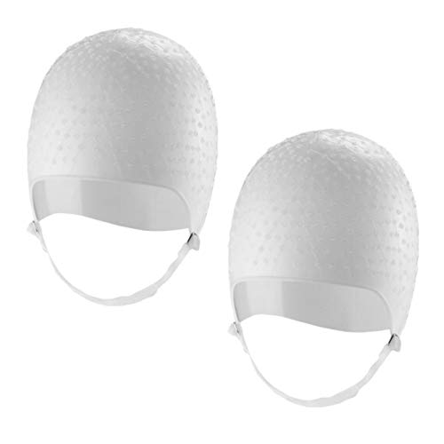 Dompel 2 PCS Reusable professional silicone cap, special for hair dyeing, includes hook for hairdresser. Model 233 CA