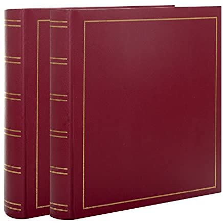 SASB (Lot de 2) Albums Photo Traditionnel Jumbo 100 Pages Blanches pour 400 Photos 10x15 cm par Album - 800 Photos au Total - Couleur Bordeaux, Blanche Cover