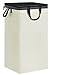 Large Clothes Hamper with Removable Bag (84L), Tall Laundry Bin with Handles, Collapsible Canvas Laundry Hamper for Nursery, College Dorm, Bedroom, Dirty Laundry Basket for Adults and Kids (Beige)