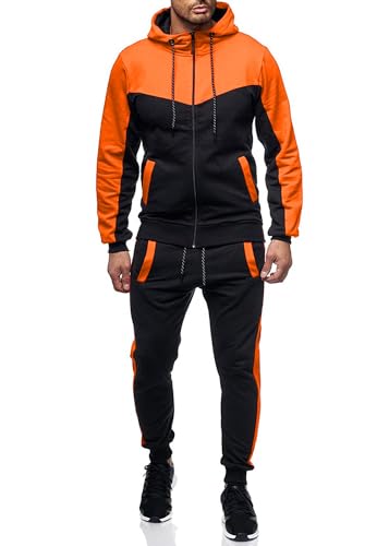 Image of Marine Royal Track Suits for Men Set Full Zip Sweatsuit Outdoor Jogging Men Tracksuits