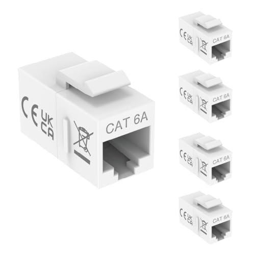 Image of Tecmojo Keystone Coupler Cat6A UTP (Cat6A White 5pack)