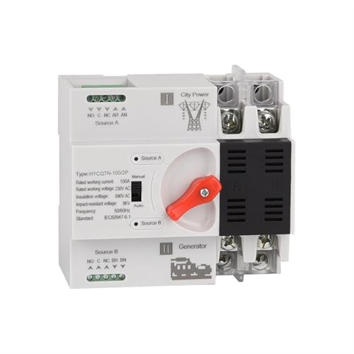 ATS 2P 100A inverseur de source automatique sur rail DIN pour système solaire
