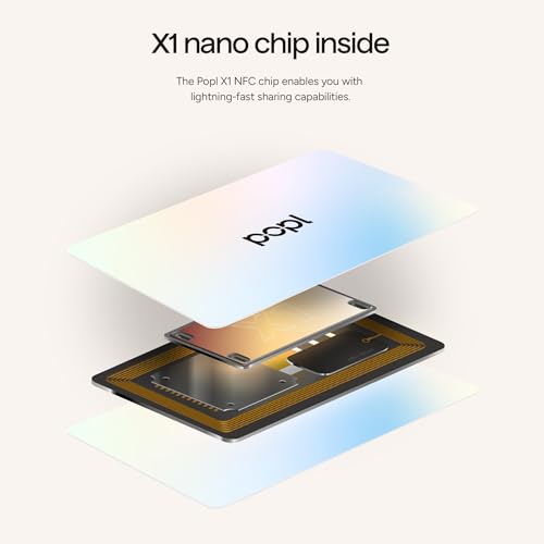 Image of Authentic Patented Popl Card (Avoid Fake Knockoffs) - Smart NFC Networking Card - Simply Tap to Exchange Contact Info, Capture Leads, & Manage Contacts (Prism)