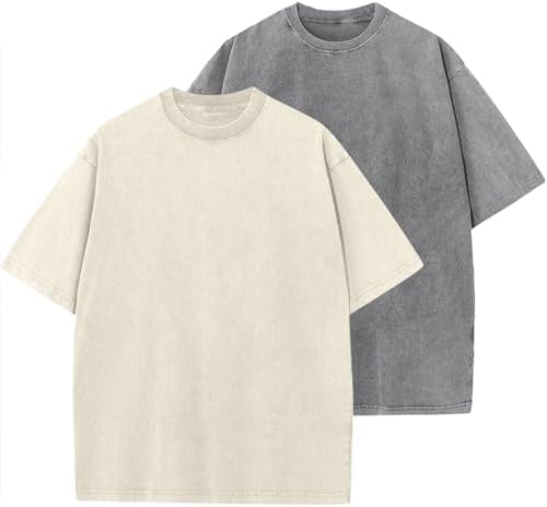 Men's Oversized T-Shirts Heavy Loose Fit Vintage Washed Tee