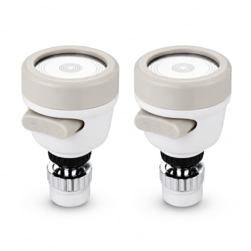 Image of ROSE MI Flexible Kitchen Tap Head Movable Sink Faucet 360 Rotatable ABS Sprayer Removable Anti-Splash Adjustable Filter Nozzle Swivel Water Saving Aerator 3 Modes Kitchen tap, Polished (Pack of 2)