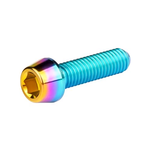 Image of Titanium Ti Bolt M5x9 16 18 20 25 30 35 40 45 50 55 60mm Tapered Head Screws Pack of 4 (M5x18mm, Iridescent Blue)