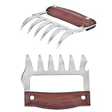 2 Stcs Fleisch Edelstahlhähnchen mit Holzgriff Fleischkrallen scharfe Hühnchen -Werkzeug...