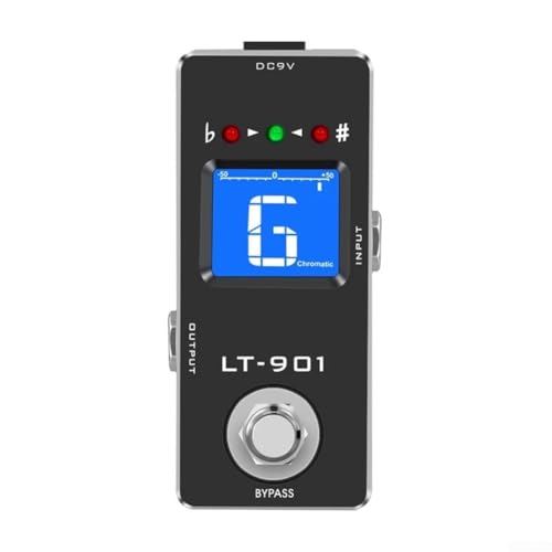 Rowin LT 901 - Pedal sintonizador cromático con rango de afinación preciso y diseño compacto para actuaciones en vivo
