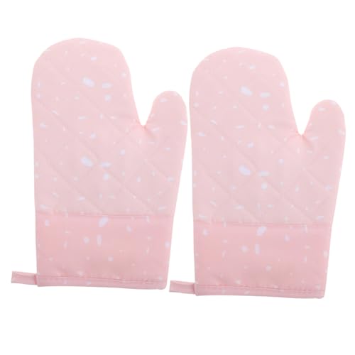 Cabilock 2pcs Heat Resistant Oven Mitts Baking Silicone Gloves for Kitchen Heat Proof Mittens Non-Slip Grip