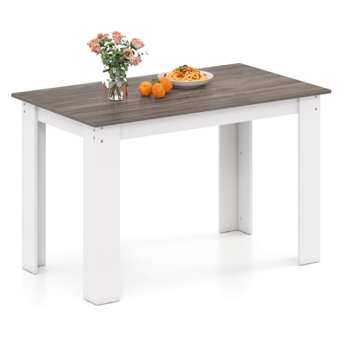 LIFEZEAL Tavolo da Pranzo, Cucina, Sala da Pranzo, 120x70 cm, 4-6 Persone, Scrivania, Design Moderno, Salvaspazio, Rettangolare, in Legno, per Soggiorno, Max 60 kg (bianco)