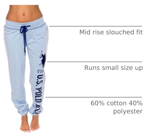 Image of U.S. POLO ASSN. Womens Sweatpants - Women Joggers Sweats with Logo Print - French Terry Poly-Cotton