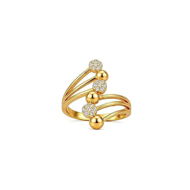 artklim Gold-Plated Grid Spark Anti-Tarnish Ring-picture-44