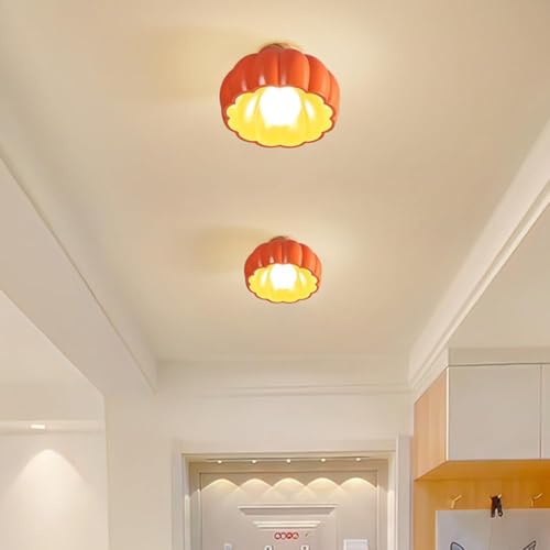 Lámpara de techo empotrada para iluminar pasillos oscuros con cúpula naranja 5