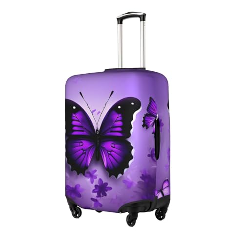 Housse de bagage imprimé papillons violets blanche taille L - 2